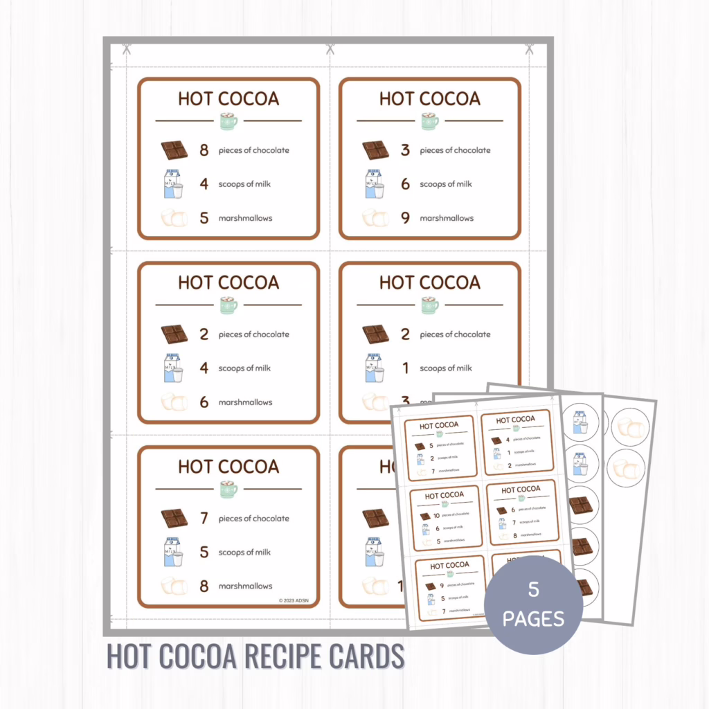 Hot Cocoa Recipe Cards
