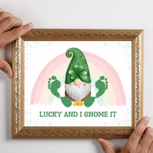 St Patrick's Day Gnome Footprint Art