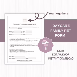 Family Pet Acknowledgement Form