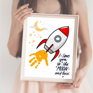 Father's Day Rocket Ship Handprint Art