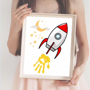 Father's Day Rocket Ship Handprint Art